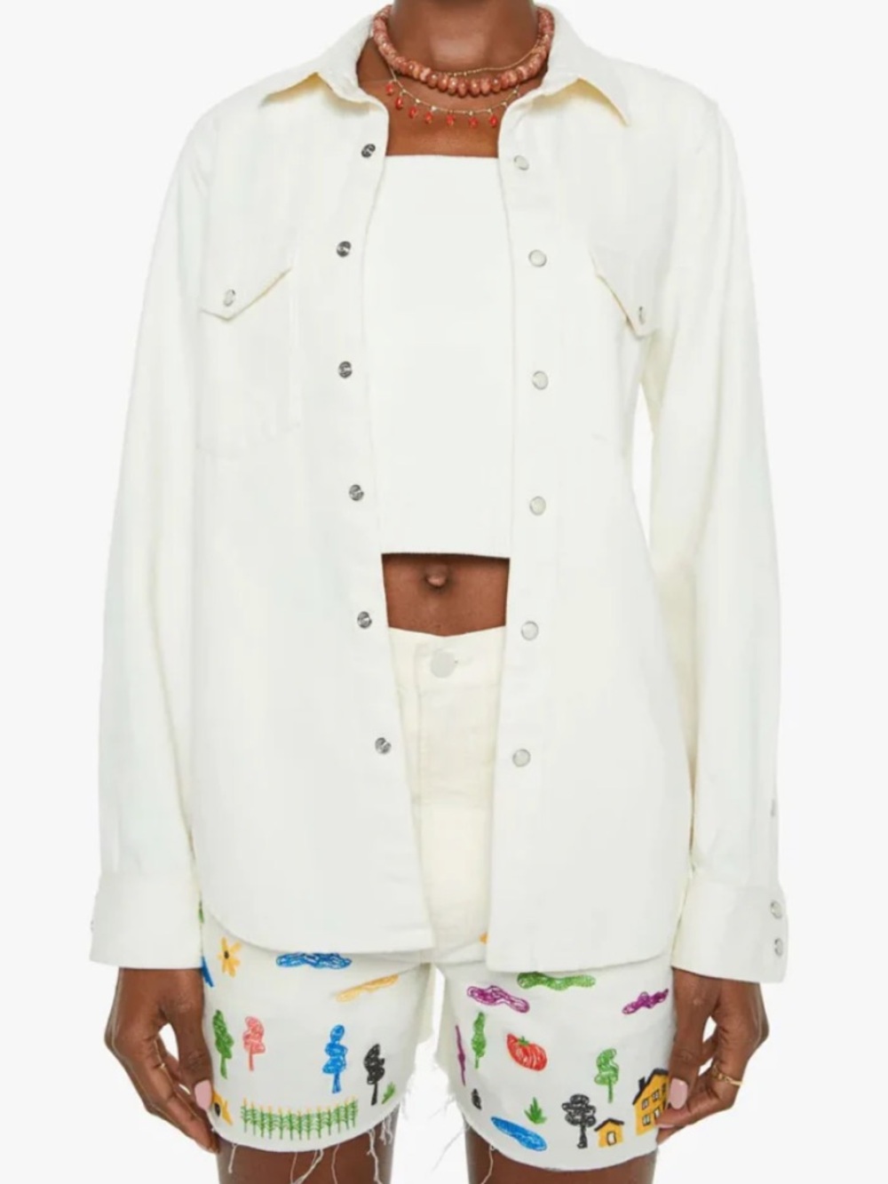 NWT MOTHER The All My Exes in Plain As Day with Pearl Buttons
